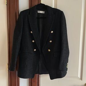 Zara tweed blazer sz M